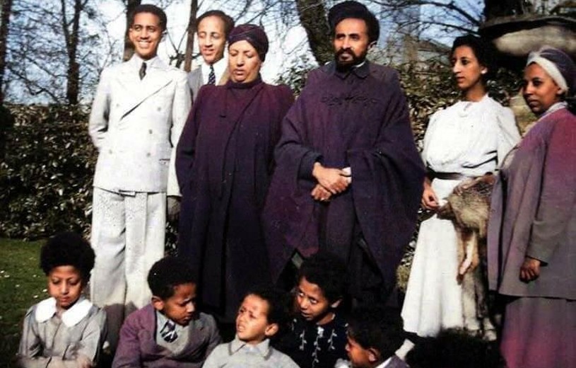 Emperor Haile Selassie and family